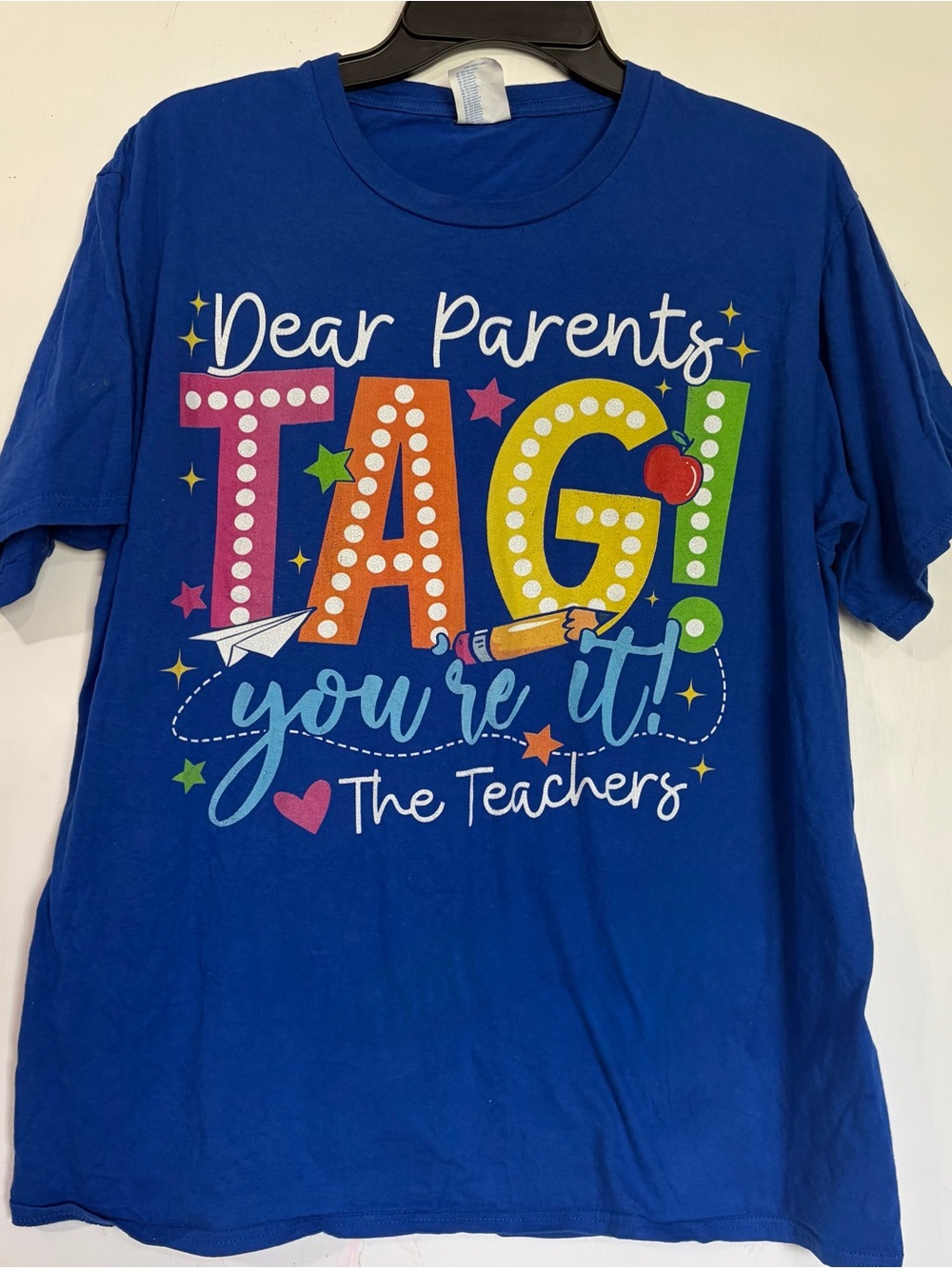 Women’s Port & Company Teacher T-Shirt — Large 💙🍎